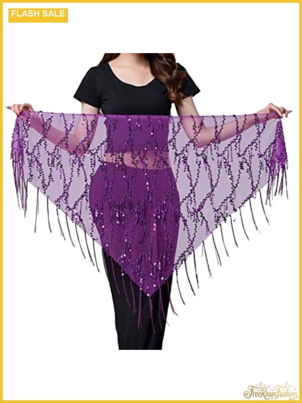 Belly Dance Hip Scarf Sequins Nylon Yoga Zumba Wrap Belt